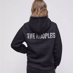 NWT! The KOOPLES Black Hoodie With Rhinestones Logo, Size 1, Authentic